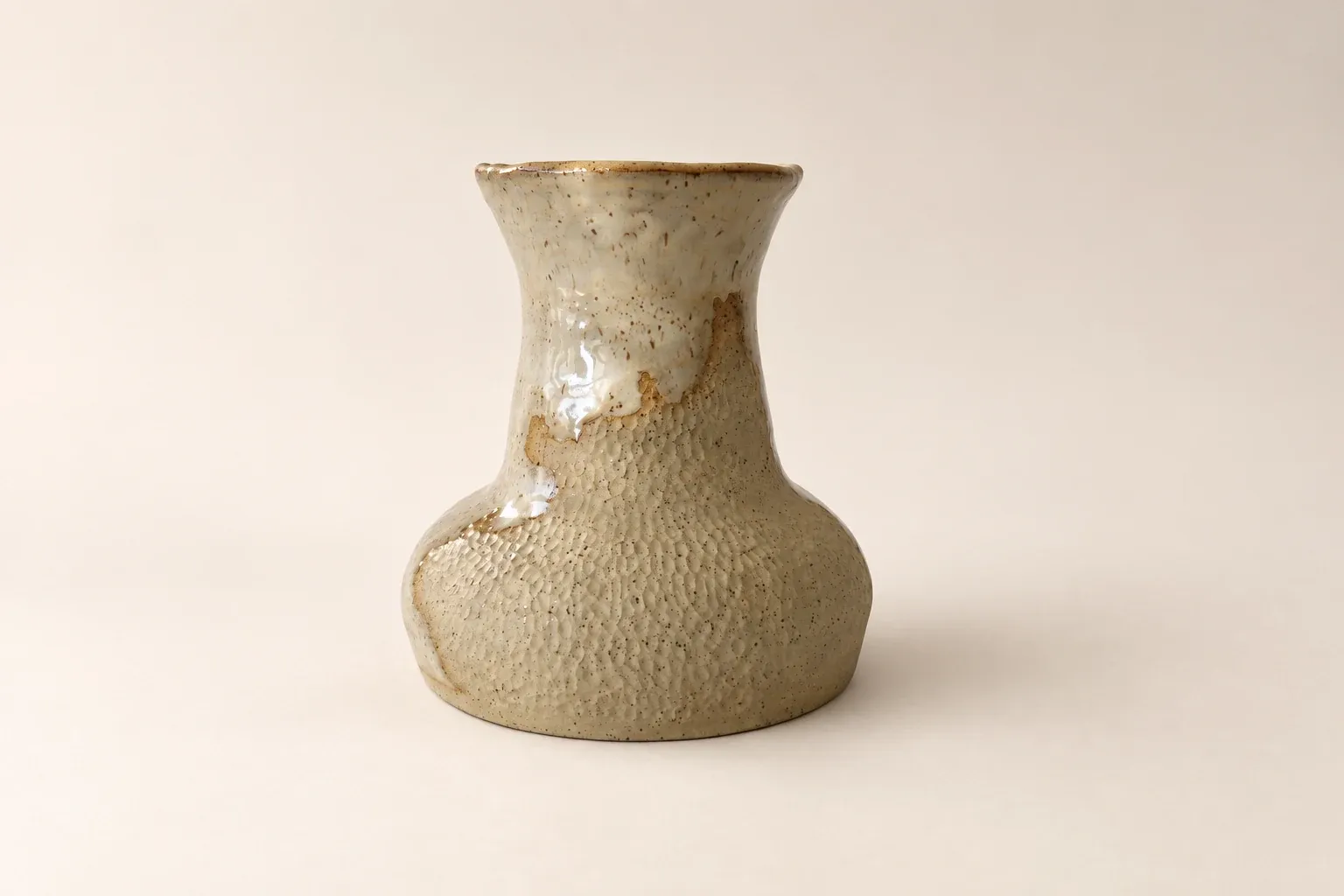 Textured neck vase — handmade Kachi ceramic vessels